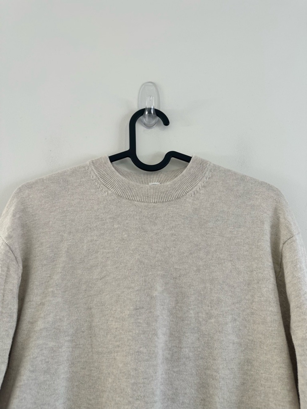 Lululemon Cotton-Cashmere Blend Crewneck Sweater Heathered Natural Ivory Size 0 - Picture 7 of 10